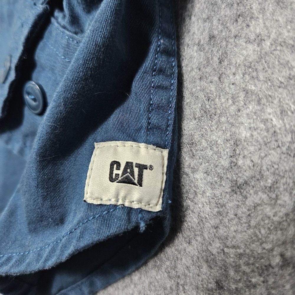 Caterpillar CAT Shirt Adult Large Blue Button Up Caterpillar Men - Picture 5 of 8
